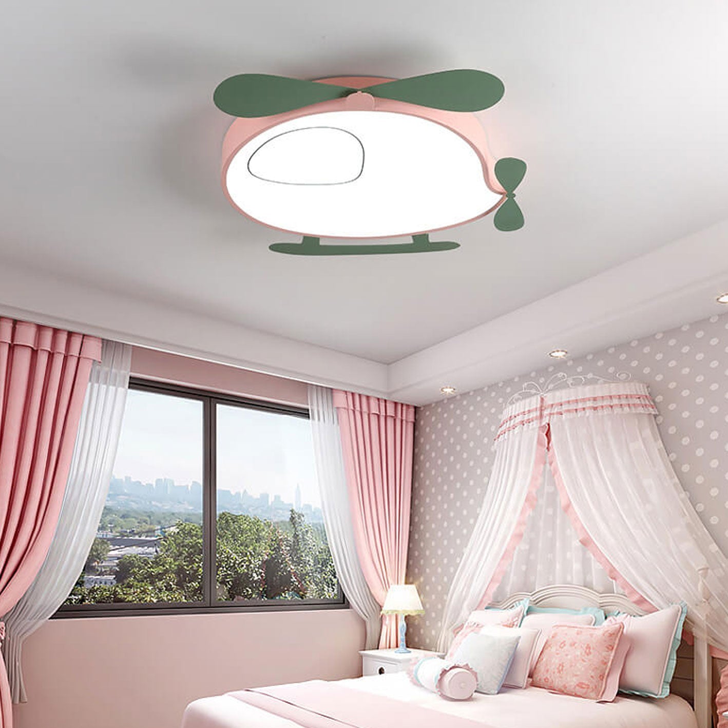 Lumendat Cartoon Creative Colorful Aircraft LED Eye Protection Kids Flush Mount Ceiling Light Lumendat