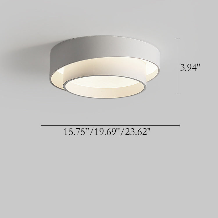 Modern Minimalist Overlapping Round LED Flush Mount Ceiling Light BulbSquare