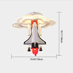 Contemporary Creative Iron Cartoon Aerospace Rocket Acrylic LED Kids Flush Mount Ceiling Light for Living Room