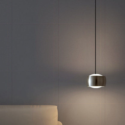 Modern Light Luxury Drum Round Copper LED Pendant Light