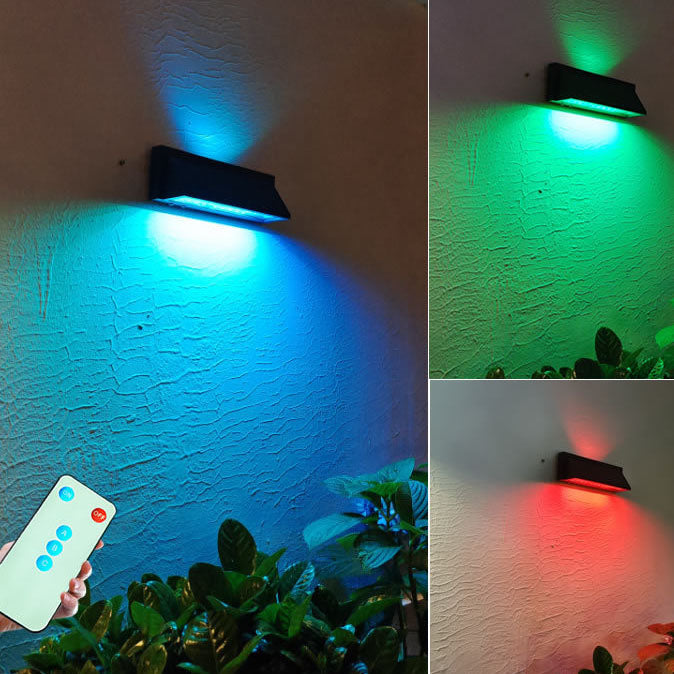 Outdoor Solar Waterproof Rectangular Slant LED Patio Wall Sconce Lamp Lumendat