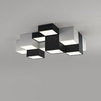 Modern Minimalist Cube Iron Acrylic LED Flush Mount Ceiling Light for Living Room