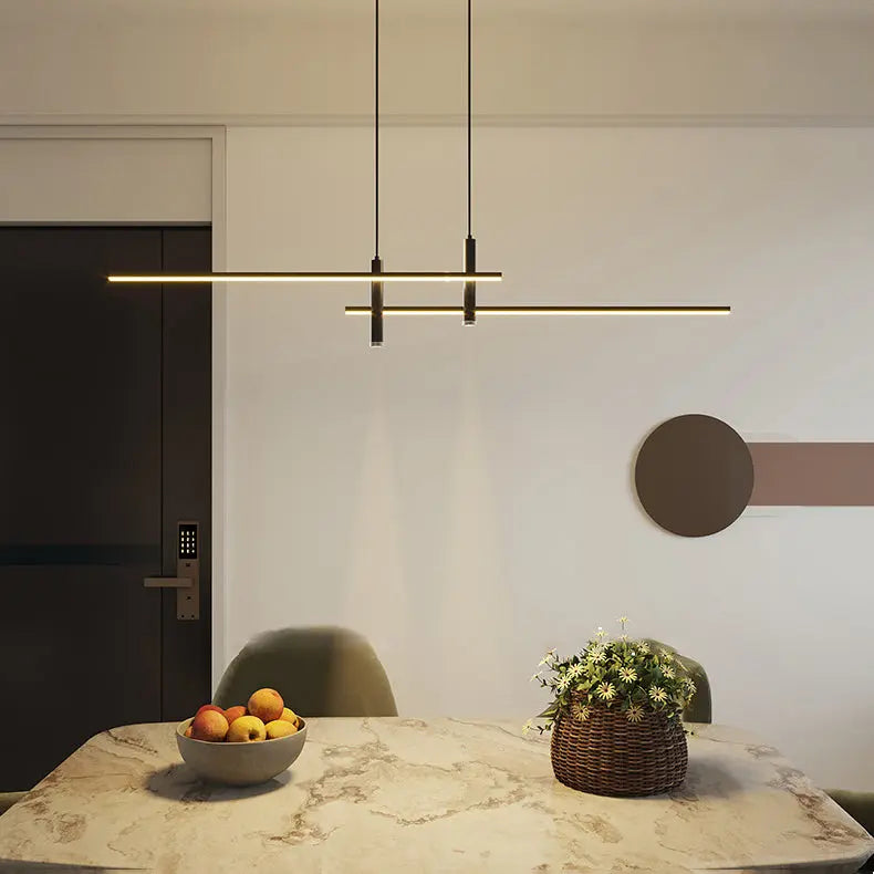Modern Minimalist Geometric Line Combination LED Island Light Chandelier for Dining Room modern luxury lighting fixture