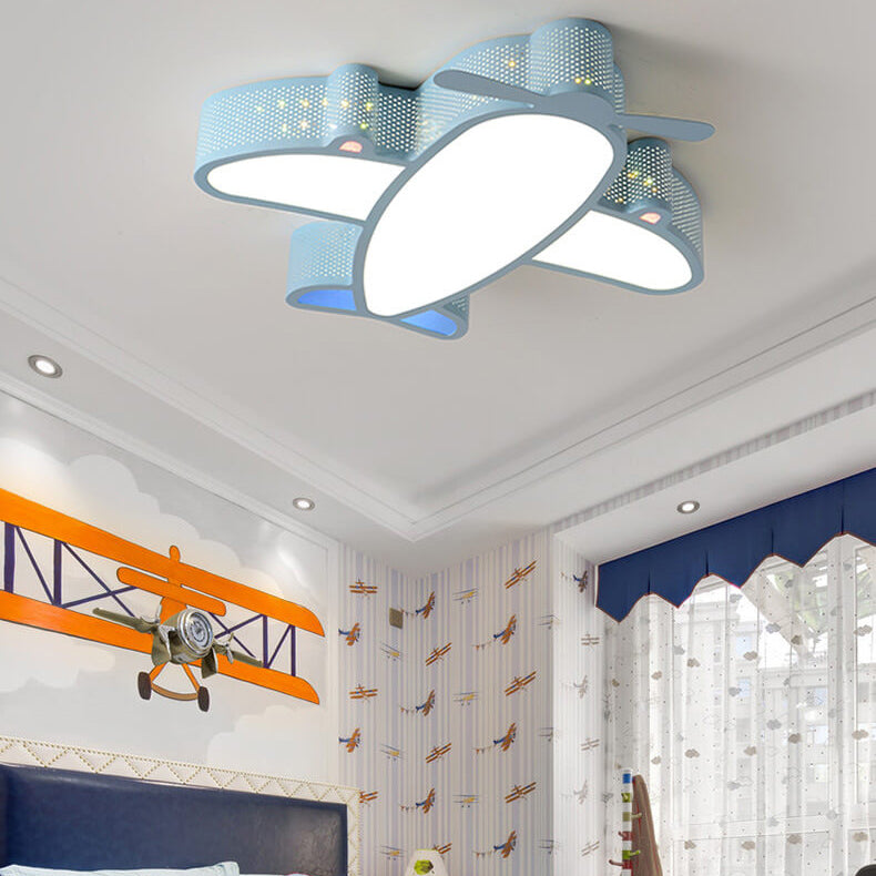 Lumendat Cartoon Creative Luminous Aircraft Design LED Flush Mount Ceiling Light Lumendat