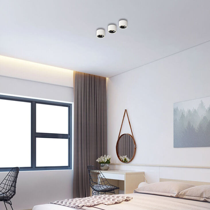 Modern Minimalist Round Spotlight Adjustable LED Flush Mount Ceiling Light BulbSquare