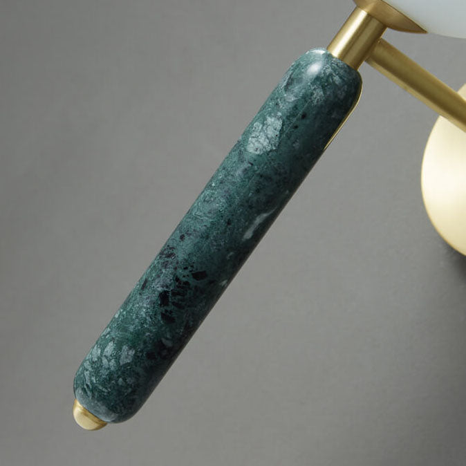 Nordic Ball Shade Marble Straight Arm 1-Light Wall Sconce Lamp Lumendat