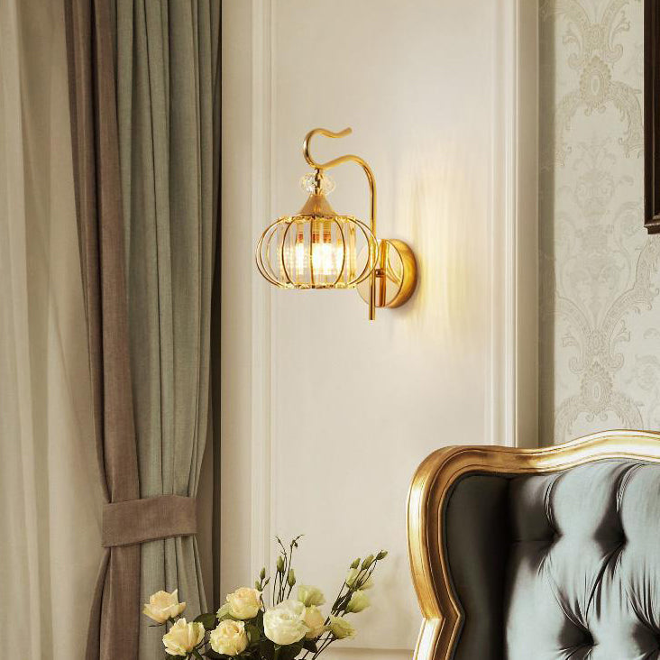 Modern Minimalist Oval Cylinder Hardware Crystal 1-Light Wall Sconce Lamp For Bedroom Lumendat