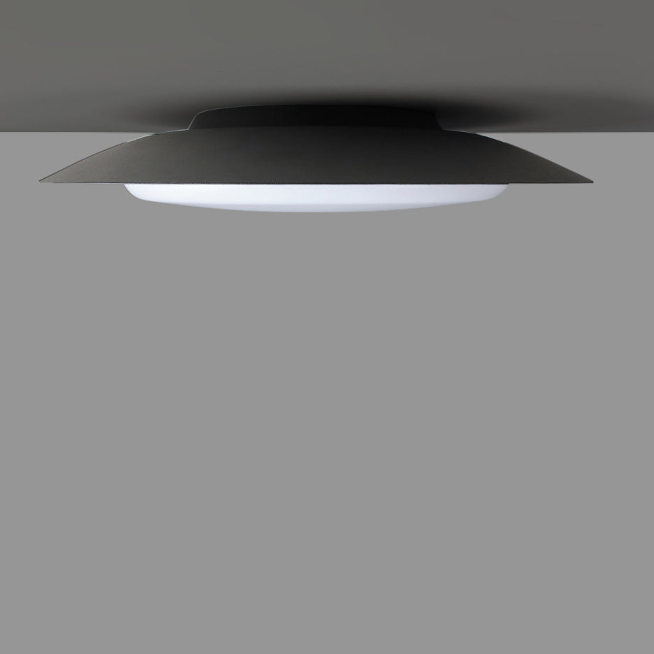 Contemporary Scandinavian Round Aluminum Acrylic Copper LED Semi-Flush Mount Ceiling Light For Living Room