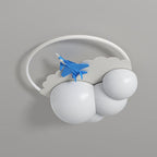 Lumendat Modern Kids Cloudy Airplane Iron Resin Rotomolded LED Flush Mount Ceiling Light Lumendat