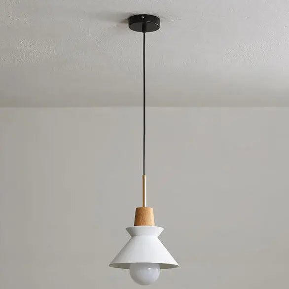 Nordic Minimalist Macaron Wood Cement 1-light Pendant Light Lumendat