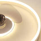Contemporary Nordic Round Iron Silicone Aluminum Invisible LED Flush Mount Ceiling Fan Light For Living Room & Bedroom Lumendat
