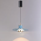 Modern Minimalist Cylinder Flying Saucer Metal LED Pendant Light for Living Room