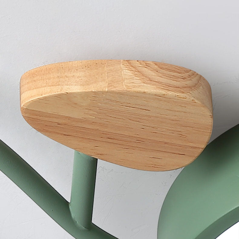 Contemporary Creative Bicycle Acrylic Wood LED Kids Flush Mount Ceiling Light for Living Room