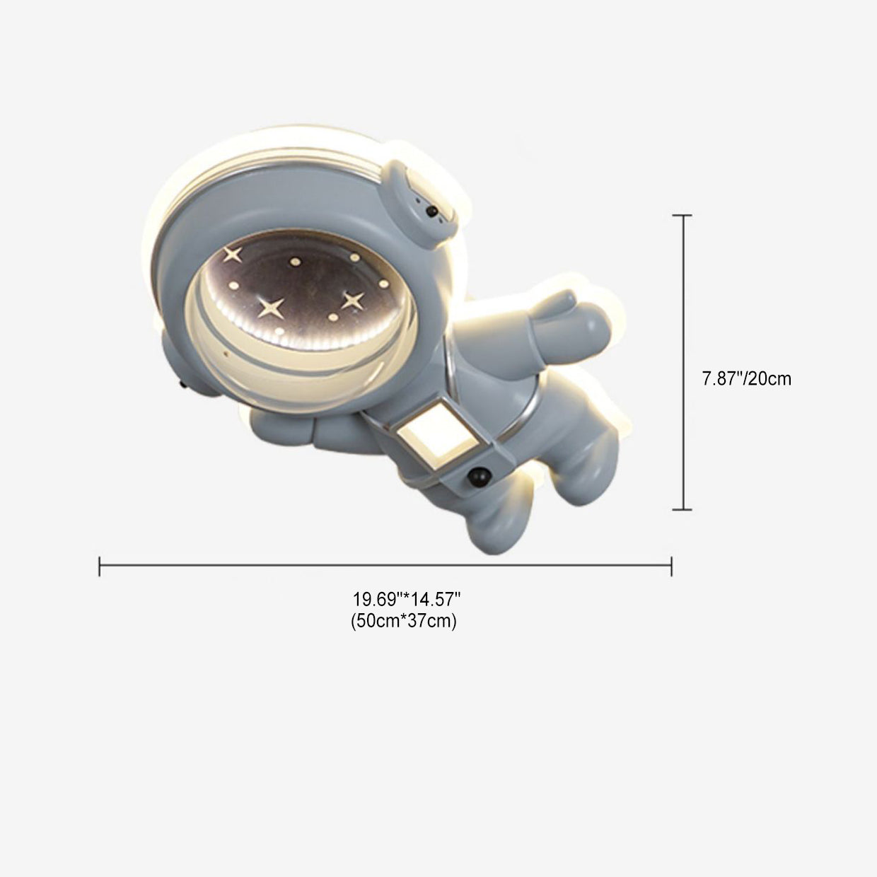 Lumendat Contemporary Creative Kids Metal Acrylic Resin Astronaut Flush Mount Ceiling Light For Bedroom Lumendat