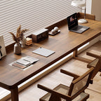 Traditional Rustic Rectangular Wood Desks Two Legs For Home Office DFM-F