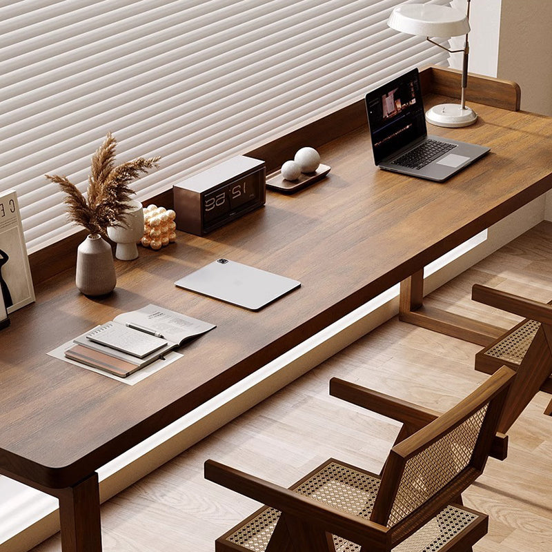 Traditional Rustic Rectangular Wood Desks Two Legs For Home Office DFM-F