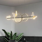 Nordic Light Luxury Butterfly Round Linear Island Light LED Chandelier BulbSquare