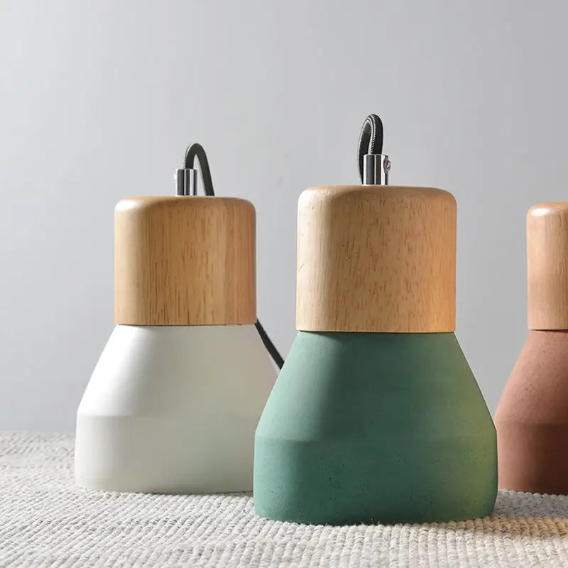 Nordic Cement Tapered 1-light Mini LED Pendant Light BulbSquare