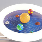 Modern Minimalist Children Round Planet Iron Resin Acrylic LED Flush Mount Ceiling Light for Bedroom