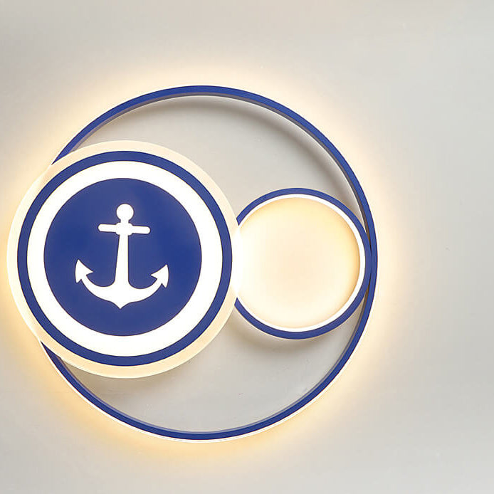 Lumendat Cartoon Creative Rudder Nautical LED Flush Mount Ceiling Light Lumendat
