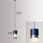 Nordic Light Luxury Cylindrical Aluminum Acrylic LED Pendant Light BulbSquare