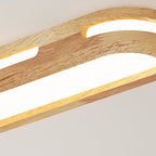 Nordic Minimalist Solid Wood Acrylic Ring LED Flush Mount Ceiling Light BulbSquare