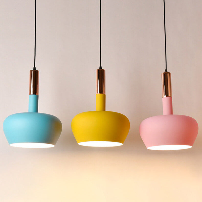 Nordic Macaron Aluminum Dome Bottle 1-light Pendant Light