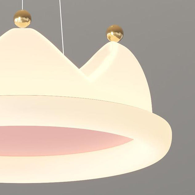 Lumendat Contemporary Creative Kids Crown Iron PE LED Pendant Light For Bedroom Lumendat