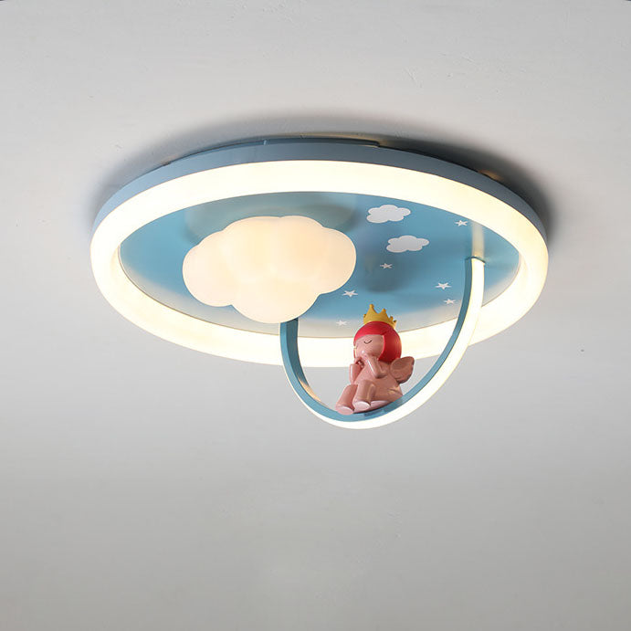 Lumendat Contemporary Creative Resin Kids Cartoon LED Flush Mount Ceiling Light For Bedroom Lumendat