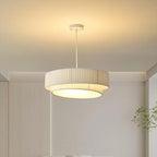 Contemporary Scandinavian Round Iron Acrylic Fabric 4/5 Light Pendant Light for Living Room BulbSquare