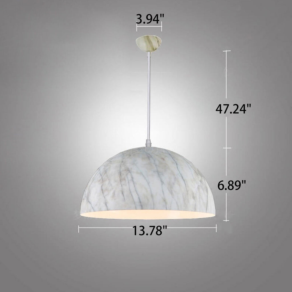 Nordic Minimalist Marbled Semicircle 1-light Pendant Light BulbSquare
