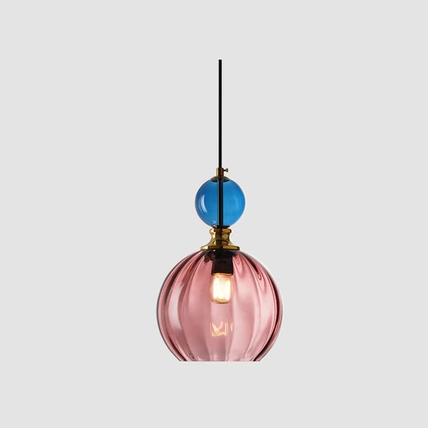 Danish Creative Stripes Glass Round 1/3 Light Chandelier Lumendat