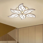 Modern Minimalist Leaf Hardware Acrylic LED Semi-Flush Mount Ceiling Light For Living Room