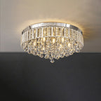 Modern Luxury Round Iron Crystal Beads 6/9-Light Flush Mount Ceiling Light For Living Room Lumendat