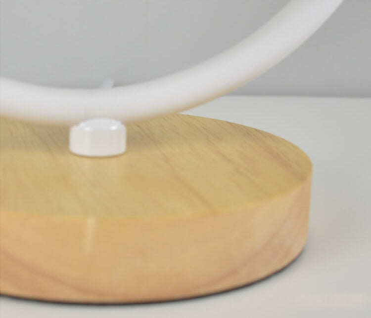 Nordic Linen White Ring 1-Light Dimmable Table Lamp Lumendat