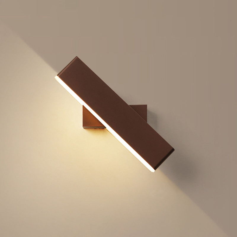 Modern Minimalist Rectangular Bar Aluminum Acrylic Rotatable LED Wall Sconce Lamp For Living Room Lumendat