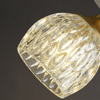European Light Luxury Round Head Iron Glass 1-light Semi-flush Mount Light