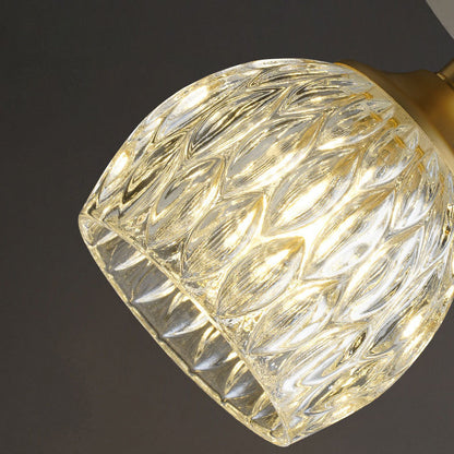 European Light Luxury Round Head Iron Glass 1-light Semi-flush Mount Light