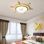 Lumendat Modern Children's Pirate Ship Rudder Iron Acrylic LED Flush Mount Ceiling Light Lumendat