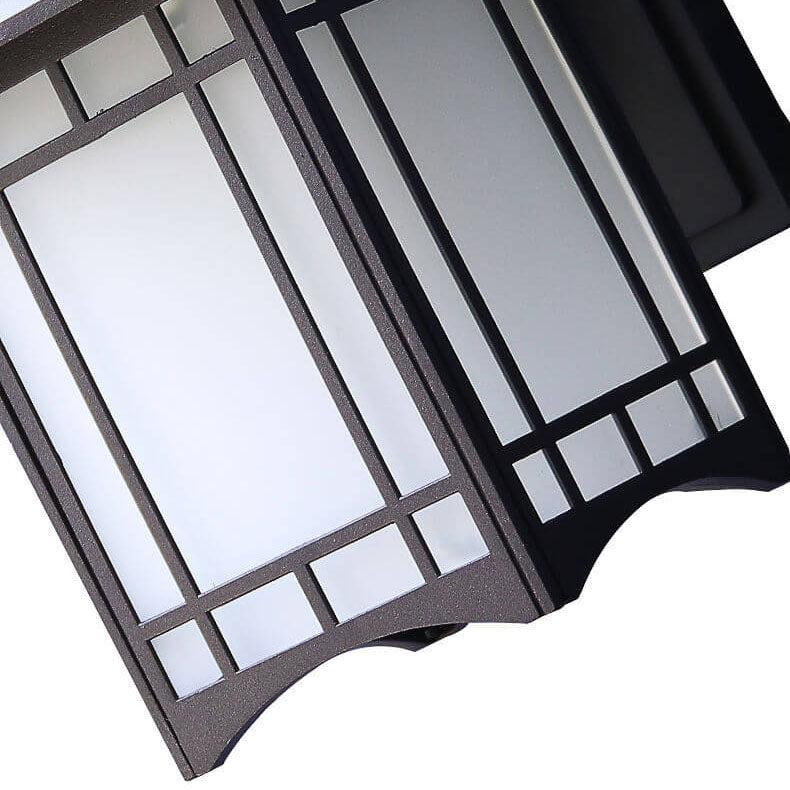 Modern Waterproof Solar Aluminum Chinese Pavilion Shape 1-Light Wall Sconce Lamp Lumendat