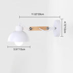Modern Nordic Iron Semicircle Adjustable Wooden Lamp Arm 1-Light Wall Sconce Lamp Lumendat