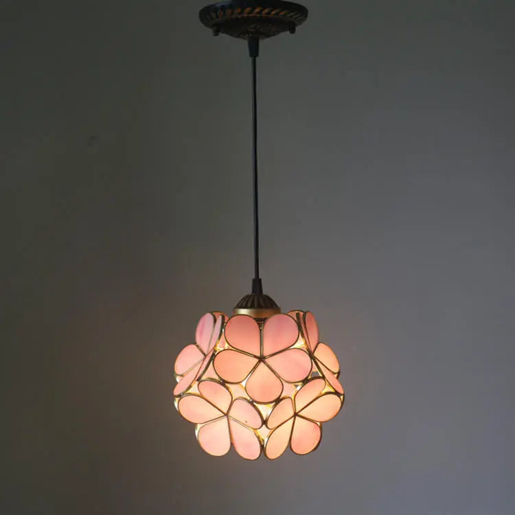 Vintage Stained Glass Petal 1-light Pendant Light Lumendat