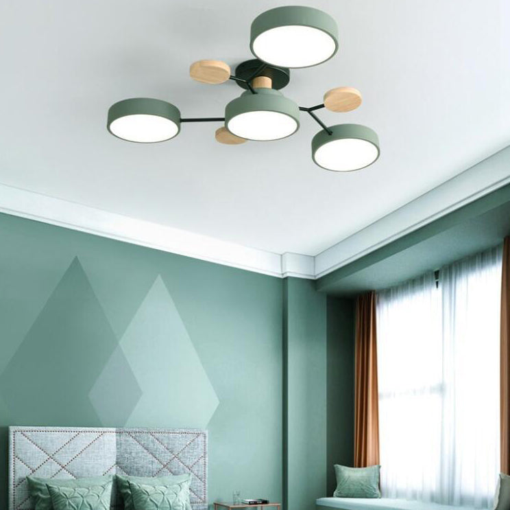 Contemporary Scandinavian Round Molecule Branch Design LED Semi-Flush Mount Ceiling Light For Living Room Lumendat