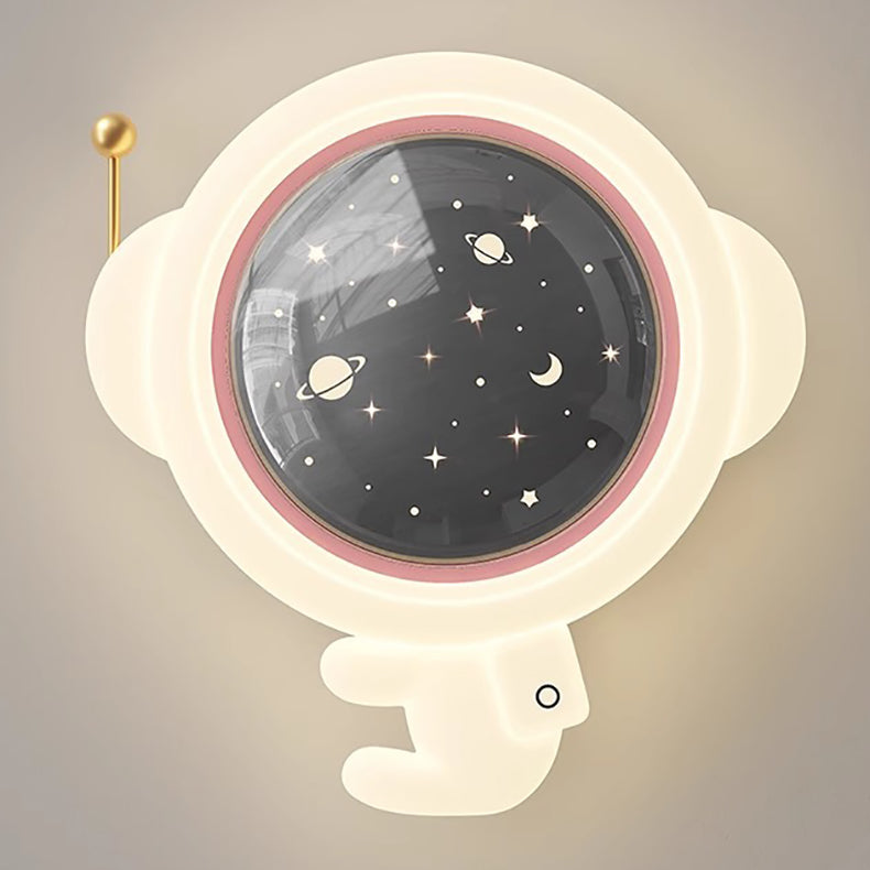 Lumendat Modern Art Deco Kids Iron PE Astronaut Round LED Flush Mount Ceiling Light For Bedroom Lumendat