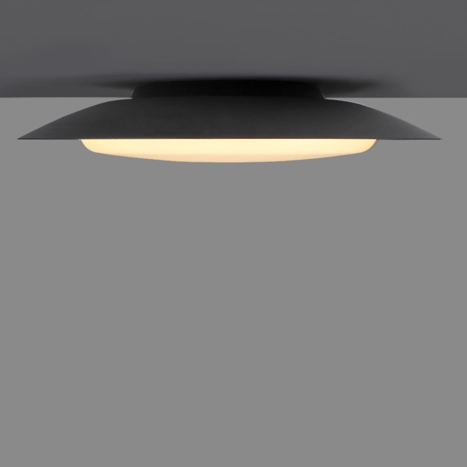 Contemporary Scandinavian Round Aluminum Acrylic Copper LED Semi-Flush Mount Ceiling Light For Living Room