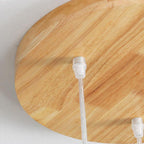 Nordic Wooden Pleated Cone 1/3 Light Island Light Chandelier BulbSquare