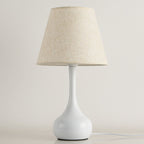 Nordic Vintage Pure Black White Iron Fabric 1-Light Table Lamp Lumendat