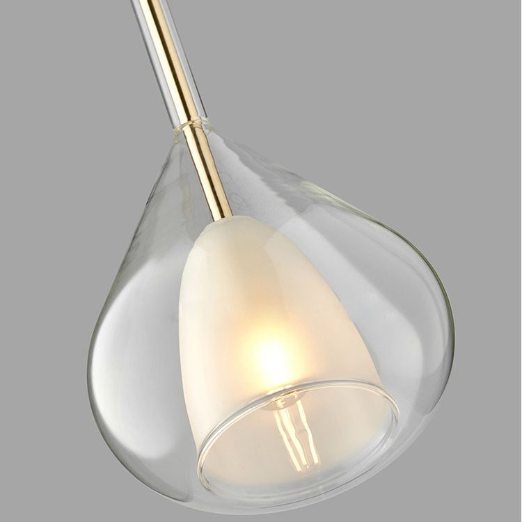 Contemporary Scandinavian Diamond Copper Glass 1-light Pendant Light for Bedroom
