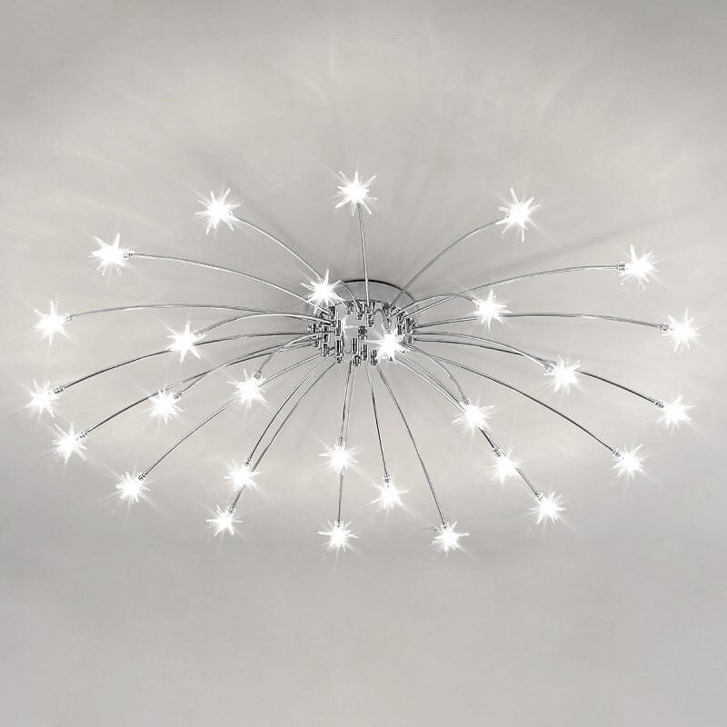 Contemporary Creative Full Of Star Iron 12/21/28 Light Flush Mount Ceiling Light For Living Room Lumendat