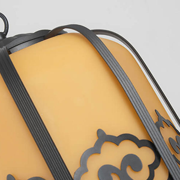 Modern Chinese Marble Lantern Outdoor Waterproof 1-Light Pendant Light